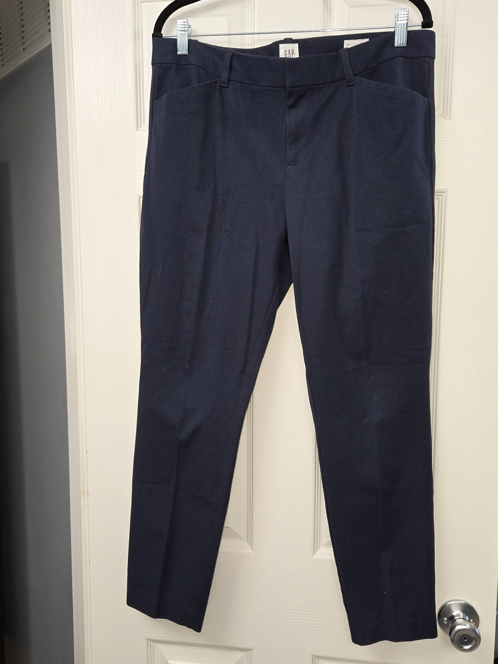 ​GAP Women's Signature Ankle Pants Navy Blue Stretch Workwear Trouser Size 14